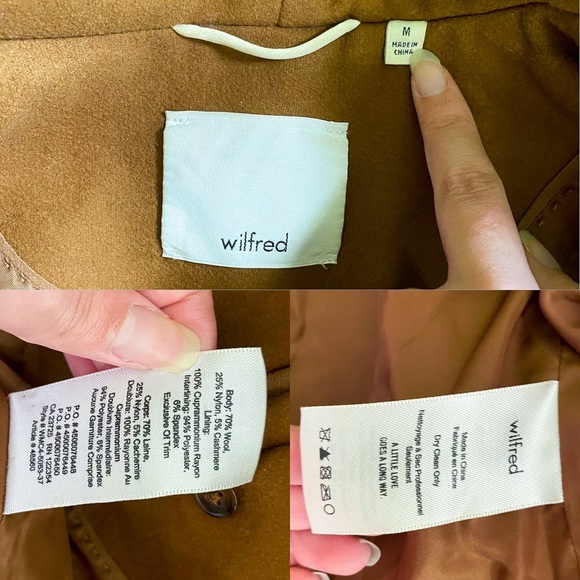 Aritzia Coat The Cocoon Virgin Wool Cashmere Winter Mid-Length Cigar M FLAWED - Picture 9 of 15